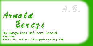 arnold berczi business card